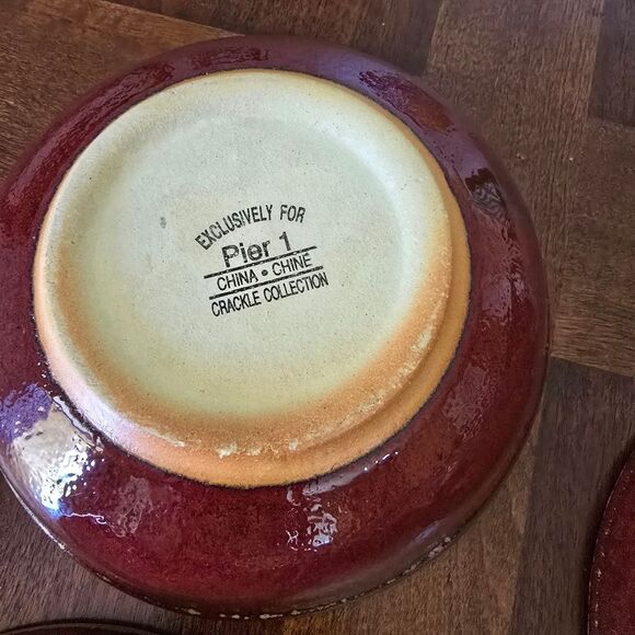 Pier 1 Crackle Collection Cereal / Soup Bowls Set Of 4 - Picture 7 of 9